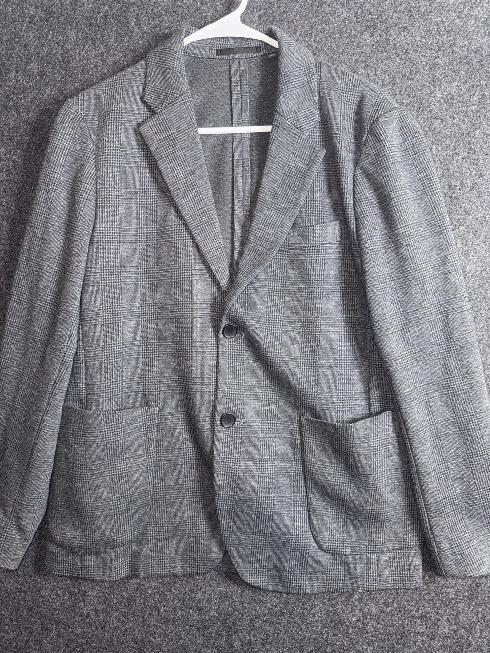 Uniqlo Gray Glen Plaid Two-Button Sport Coat